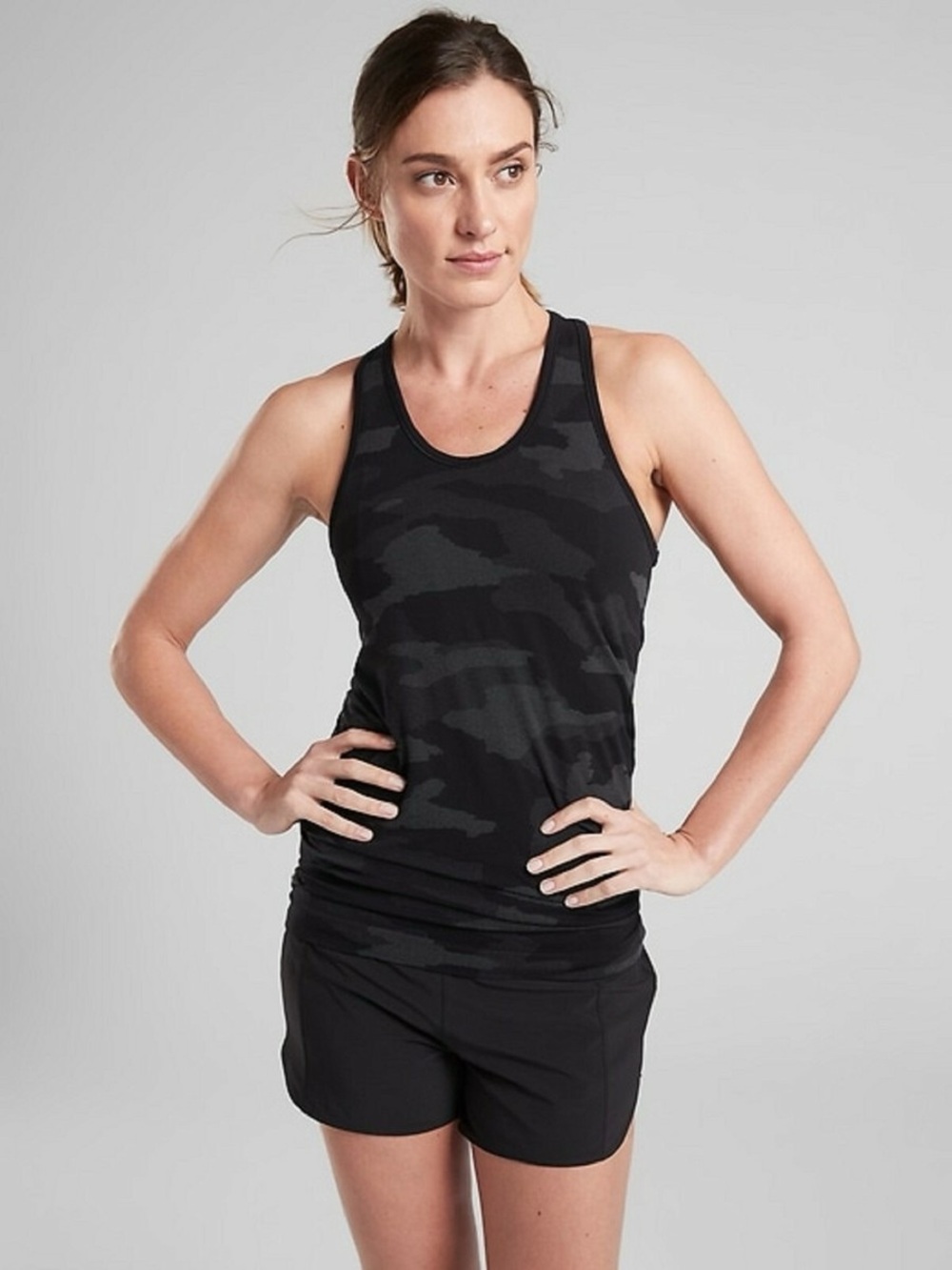 Athleta Black Camo Racerback Tank Top - Women Small